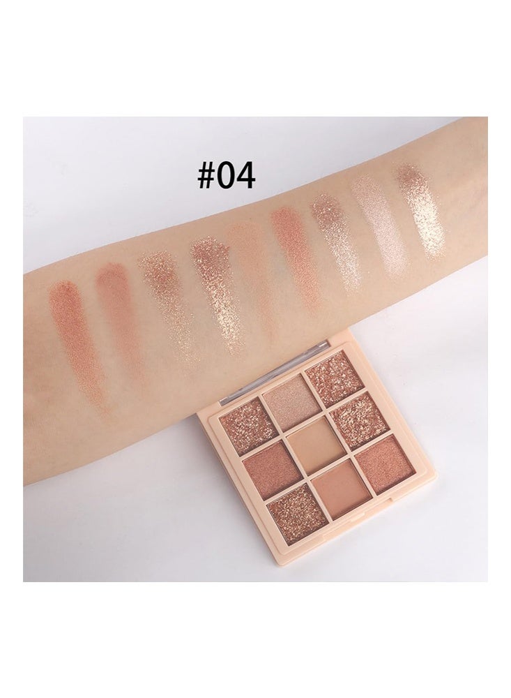 ديكالو باليت ظلال عيون بـ 9 ألوان شامبانيا وذهب وردي، مكياج ظلال عيون شديدة الصباغة لامعة باللون الوردي، باليت ظلال عيون عارية مع لمعة لامعة، ظلال عيون طويلة الأمد مقاومة للماء وسهلة الدمج بمظهر طبيعي #04 - Image 5