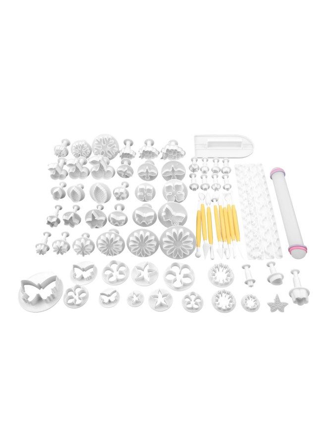 NIBEMINENT 68-Piece Cake Decorating Tool Set White/Yellow - Image 1