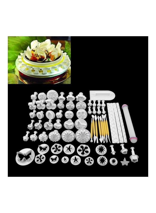 NIBEMINENT 68-Piece Cake Decorating Tool Set White/Yellow - Image 2