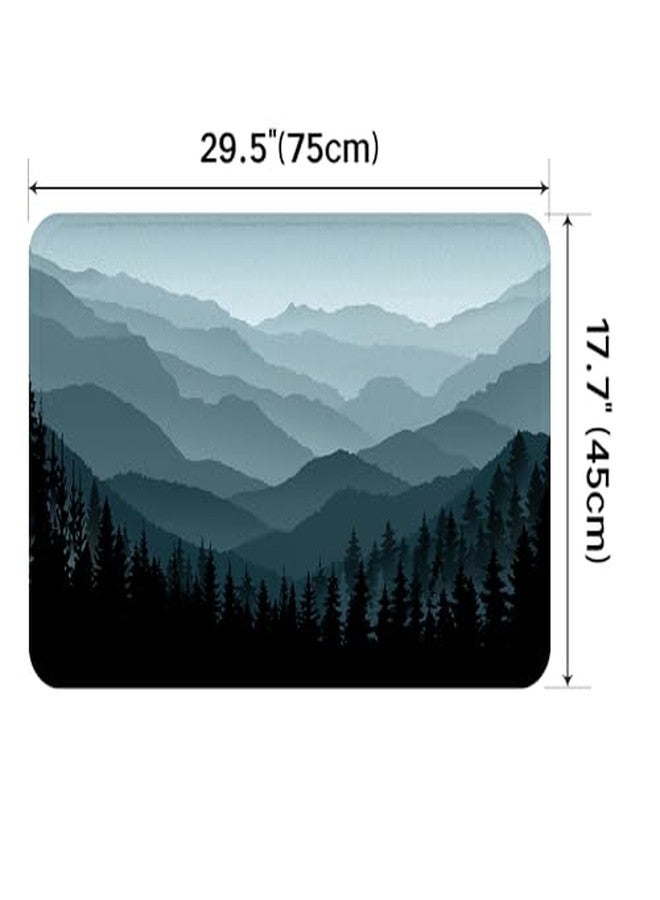 Careyoungs Forest Bath Rug Mountain Nature Tree Happy Camper RV Door Mat, Memory Foam Bathroom Mat 29.5L x 17.7W Inches (75Lx45Wcm) (Grey Blue) - Image 3