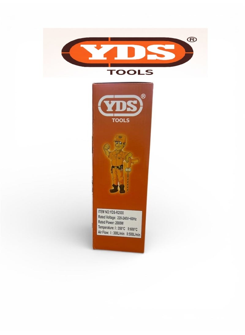 YDS Professional Heat Gun 2000W – Dual Temperature Heat Control Up to 600°C – Model YDS-R2000 - Image 5
