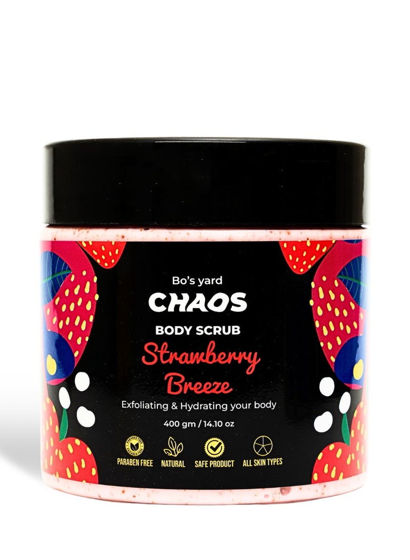 Chaos Strawberry Breeze Body Scrub - Strawberry scent , 400g