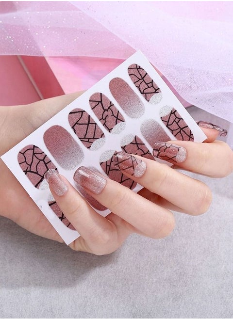 12 Self-adhesive nail stickers with distinctive and unique design to decorate nails and give them wonderful look
