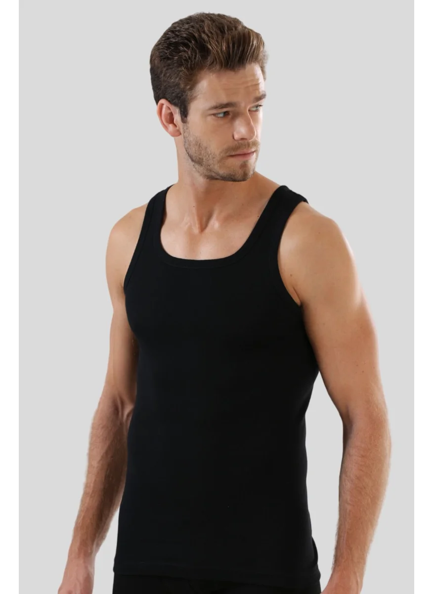 Arma Yıldız 6 Pack Men's Black Athlete Rambo Tank Top 100% Cotton Rib