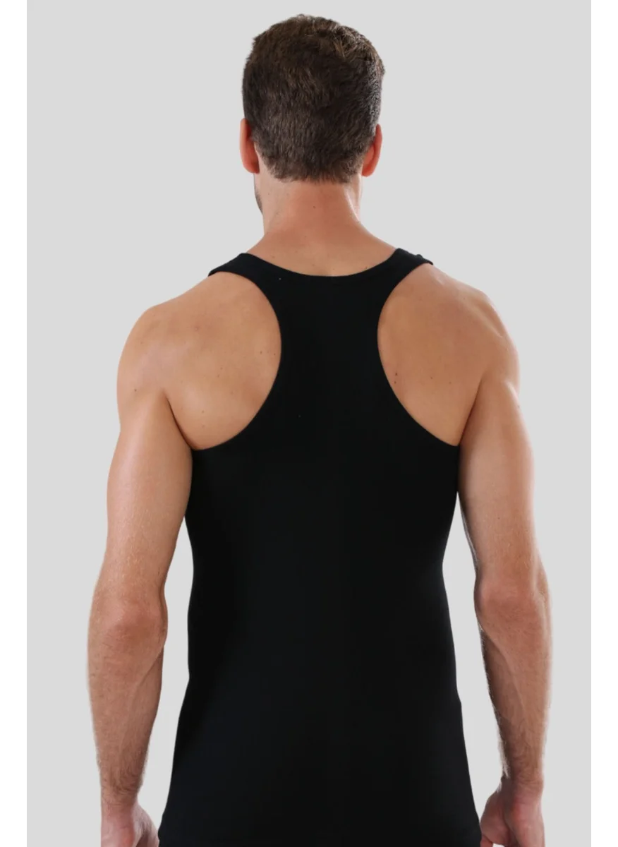 Arma Yıldız 6 Pack Men's Black Athlete Rambo Tank Top 100% Cotton Rib