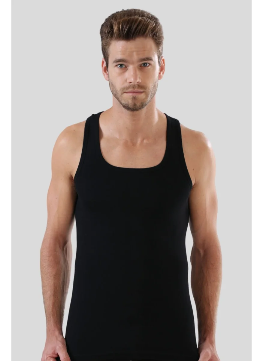Arma Yıldız 6 Pack Men's Black Athlete Rambo Tank Top 100% Cotton Rib