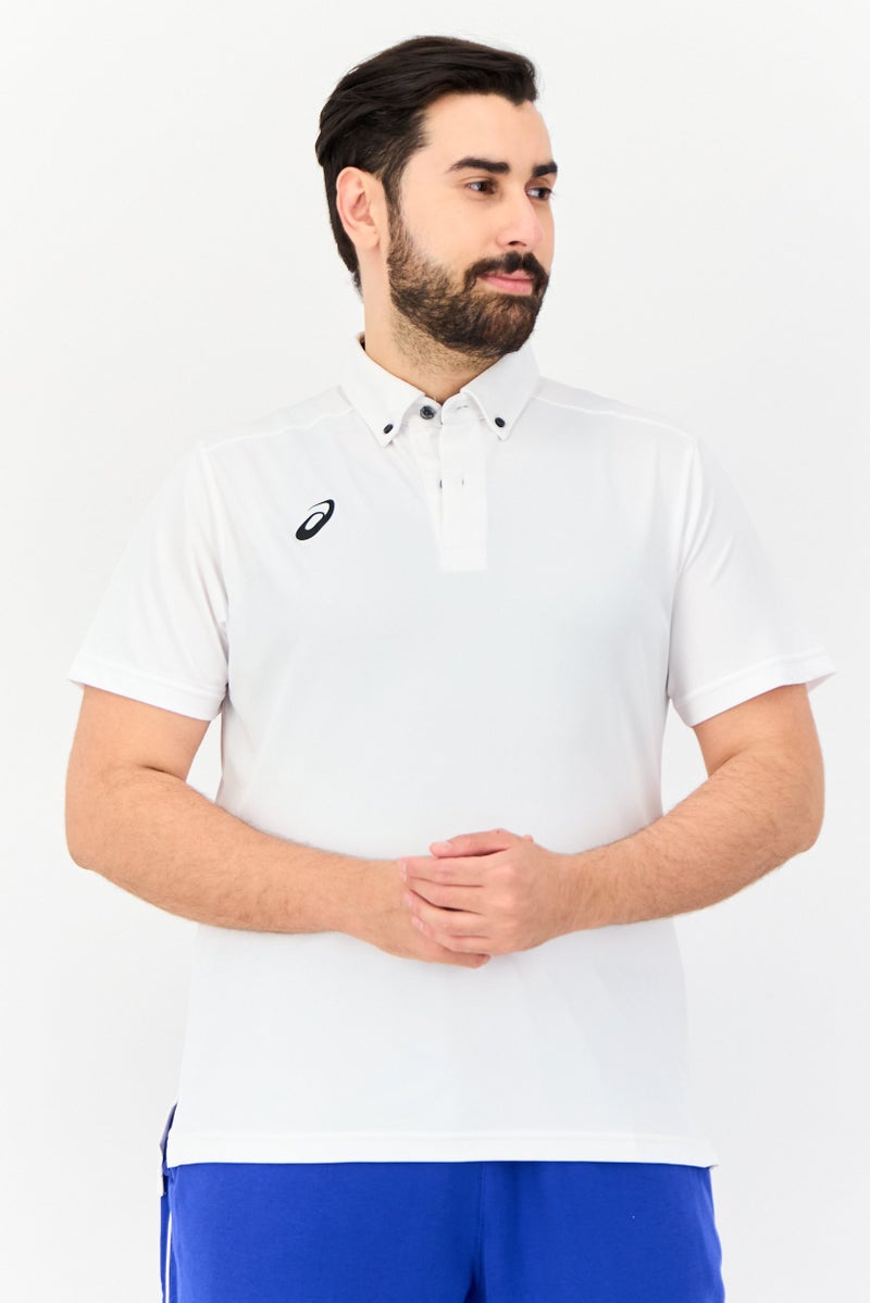 asics Men Sportswear Fit Short Sleeve Outdoor Polo Shirt, White  - Image 1