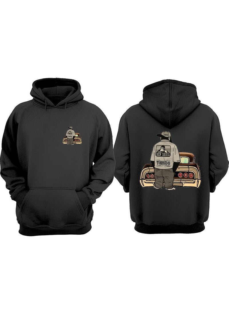 The Wert - Unisex Ben Darvis Design Front Back Printed Regular Fit Black Sweatshirt - Image 1