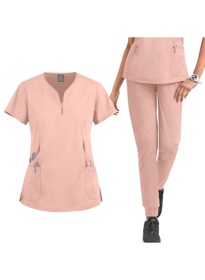 NIBEMINENT Summer Nurse Scrubs  Pet Grooming Institution Spa Scrubs Blouse Quick Dry Nurse Workwear - Image 1