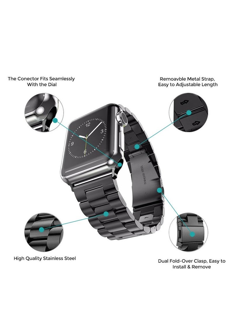 ELTRAZONE Stainless Steel Strap for iWatch 49mm 46mm 45mm 44mm 42mm – Silver Metal Replacement Band for Apple Watch Ultra 3 | Ultra 2 | Ultra | Series 10 9 8 7 SE 6 5 4 3 2 1 – Durable, Adjustable, and Stylish Design - Image 5