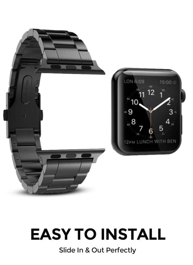 ELTRAZONE Stainless Steel Strap for iWatch 49mm 46mm 45mm 44mm 42mm – Silver Metal Replacement Band for Apple Watch Ultra 3 | Ultra 2 | Ultra | Series 10 9 8 7 SE 6 5 4 3 2 1 – Durable, Adjustable, and Stylish Design - Image 3