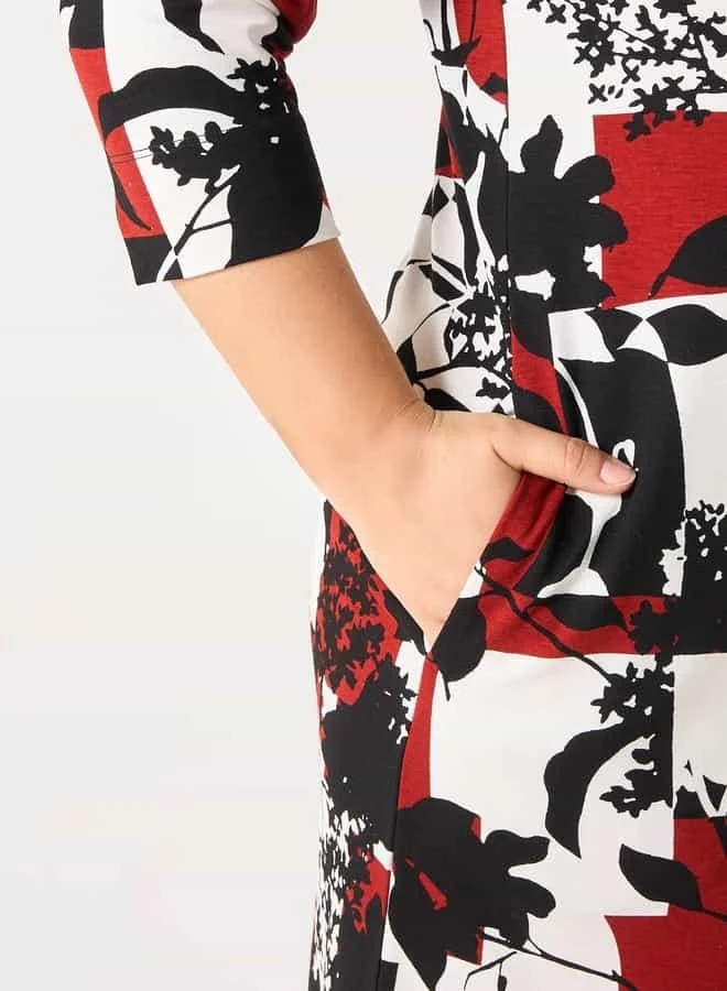 Ulla Popken Floral Print Midi Dress