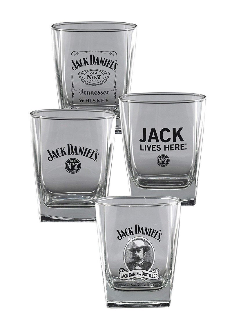 Jack Daniels Licensed Barware طقم كؤوس جاك دانييلز دوبل أولد فاشند 4 قطع - Image 1