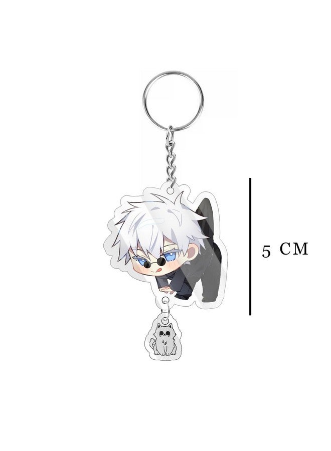Careflection Jujutsu Kaisen Keychain Pendant Hanging Anime Transparent Acrylic Pendant, Keychain Pendant (Gojo) - Image 2