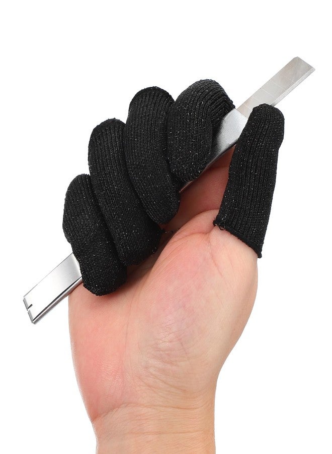 PATIKIL Cut Resistant Finger Cots Protectors 2.4 x 1 Inch, 20 Pcs Reusable Anti-Cut Finger Sleeve Covers for Kitchen Food Cutting Sculpture Work Garden, Black - Image 4