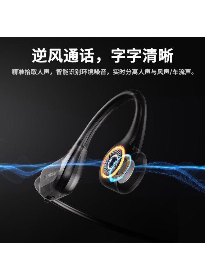 Enkor X9 Bone Conduction Bluetooth Earphones Sports Running Cycling Ipx6 Waterproof Sweatproof Open-ear Wireless Headphones 32gb Mp3 Mode White Orange - Image 2