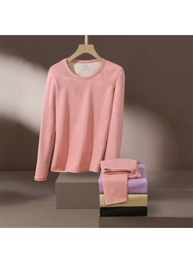 Men's Wool And Silk Thermal Underwear Ab Two-sided Set, Fleece-lined Thickened Couples Cold-proof Autumn Clothes And Pants - Image 4