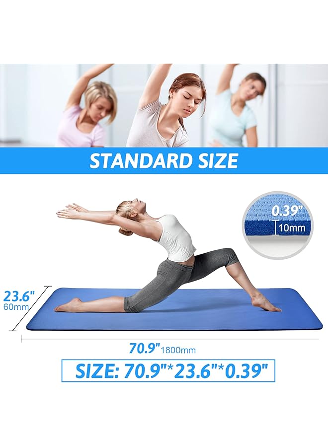 SKY-TOUCH Yoga Mat Non Slip Yoga Mat With Strap Included 10Mm Thick Exercise Mat Ideal For Hiit Pilates Yoga And Many Other Home Workouts - Image 3