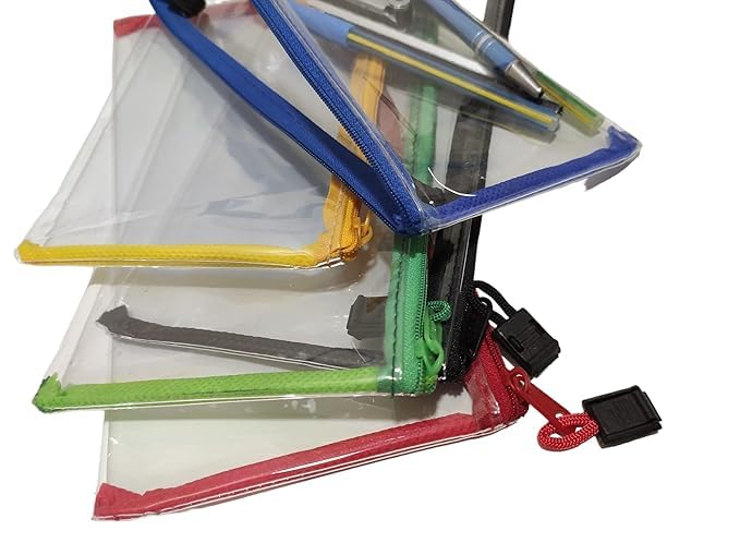 GLIMM Transparent PVC Zipper Pencil case Secure & Portable Pack of 6 - Image 3