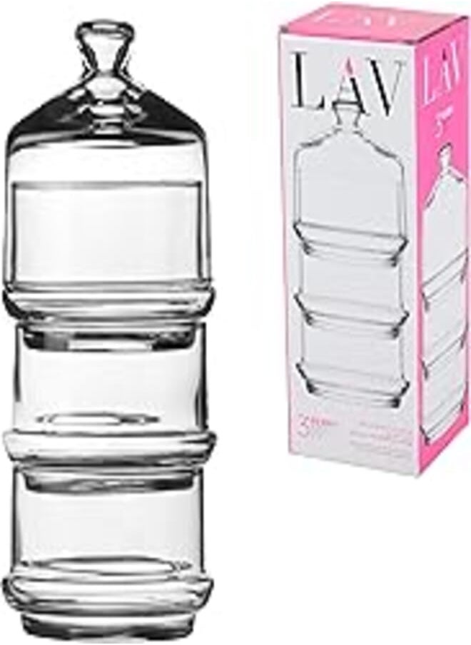 LAV - LAV Sugar Bowl -Sukkarih Berry/Glass Candy Box With Airtight Cover / 260 cc - 8.75 Oz/Elegant design, Trusted Brand, Attractive shape of Cookies, Candies, High Quality Materials - Image 1