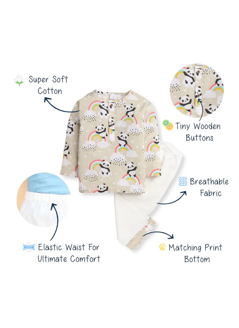 Polka Tots Full Sleeves Night Wear Rainbow Kurta Pyjama - Cream - pzsku/Z557F7D193EADD4E9BC94Z/45/_/1731749435/6f0a29cd-79b2-4202-a871-0ed9634b97ad