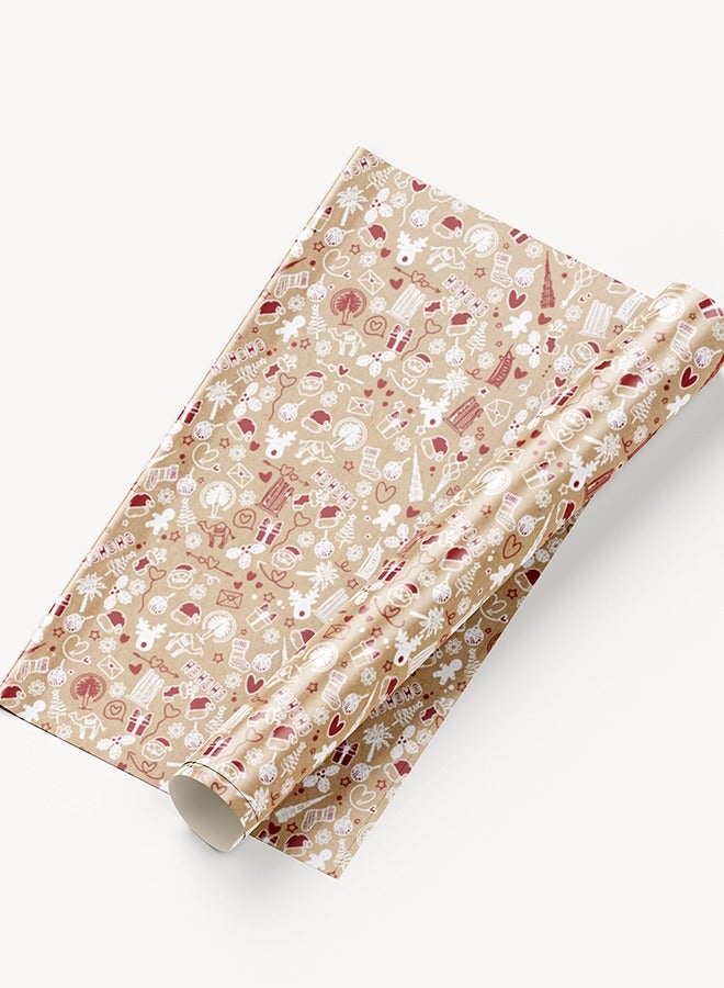 شير ذا لوف  مجموعة ورق تغليف هدايا عيد الميلاد الأحمر من كرافت آند ريد - تغليف هدايا احتفالي بطابع الإمارات العربية المتحدة، وأوراق تغليف فاخرة للعطلات لهدايا عيد الميلاد والاحتفالات الموسمية - Image 2
