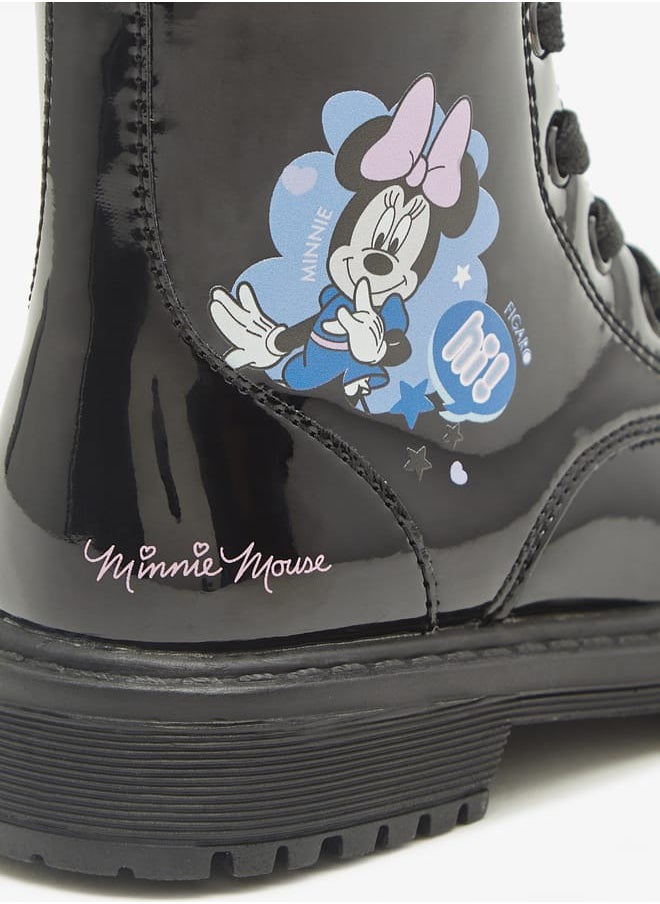 Disney Minnie Mouse Print Ankle Boots with Lace-Up Closure  - Image 5