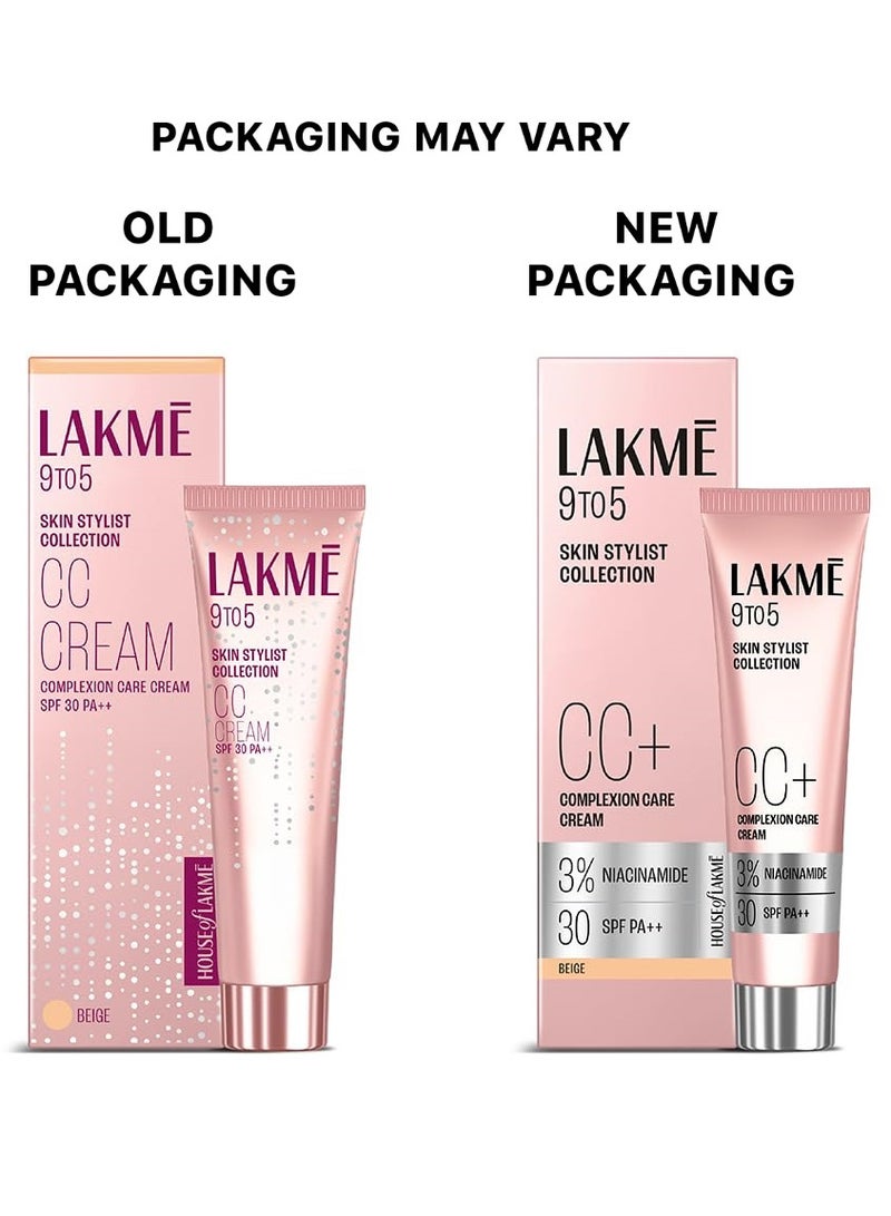 LAKME 9 To 5 Skin Stylist Collection CC Cream Complexion Care Cream SPF 30 PA++ Beige 30g - Image 2