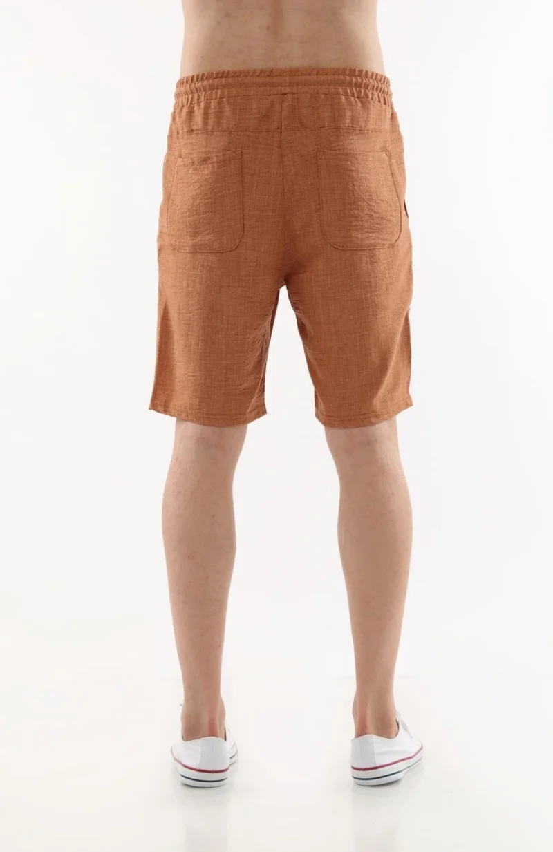 Cedy Denim Synthetic Linen High Waist Elastic, Loose Cut Men's Shorts C348