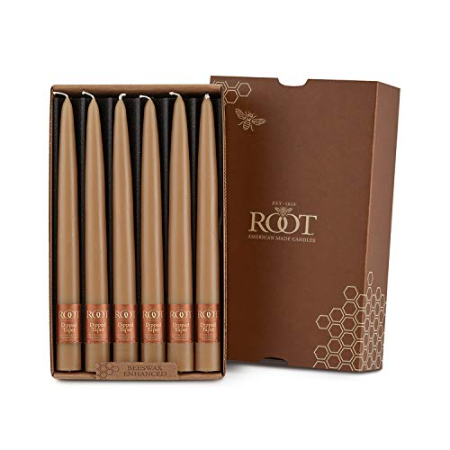 Root Candles Unscented Dinner Candles Premium Beeswax Blend Boxed Candle Set, 9-Inch, Beeswax, 12-Count - Image 1