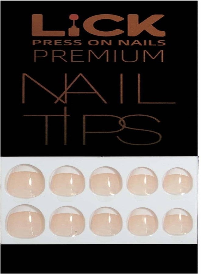 Lick - Press On Nails 24 Pcs Classic French Manicure Artificial Reusable Press on Nails Extension with Application Kit - Image 4