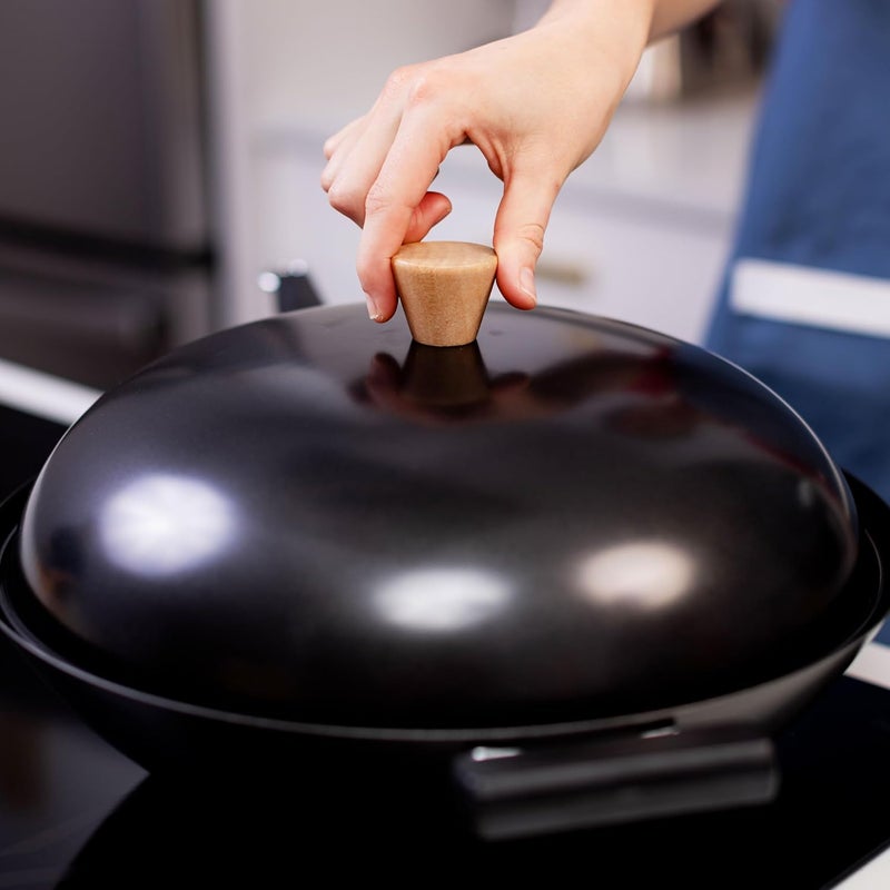 Joyce Chen 31-0066, 13.5-Inch Nonstick Steel Dome Lid for 14-Inch Wok Black - Image 4