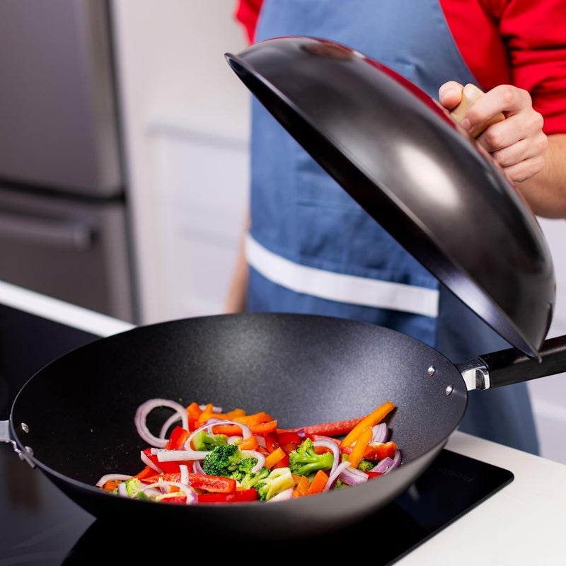 Joyce Chen 31-0066, 13.5-Inch Nonstick Steel Dome Lid for 14-Inch Wok Black - Image 5