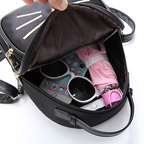 XMRSOY Teen Girls Cute Cat Mini Backpack Velvet Daypack Portable Shoulder Bag - Image 2