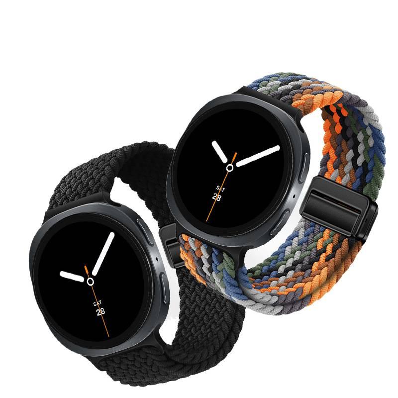 سوار ساعة ذكية سوار نايلون حلقي متوافق باللون أبيض قابل للتعديل مع Samsung Galaxy Watch 8 بملاءمة قابلة للتعديل وحزام بديل للاستخدام اليومي سهل التخزين عملي للاستخدام المتكرر - Image 2