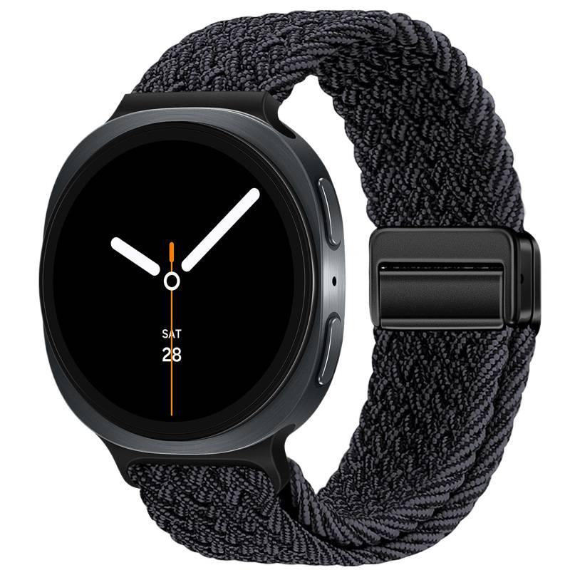 سوار ساعة ذكية سوار نايلون حلقي متوافق باللون أبيض قابل للتعديل مع Samsung Galaxy Watch 8 بملاءمة قابلة للتعديل وحزام بديل للاستخدام اليومي سهل التخزين عملي للاستخدام المتكرر - Image 5