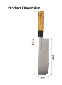 Home Pro Homepro 7" Nakiri Knife - Precision-Crafted Stainless Steel Blade Wooden Handle Ergonomic Handle Ideal For Veggie Chopping And Slicing  - Image 3