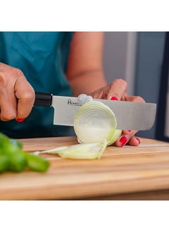 Home Pro Homepro 7" Nakiri Knife - Precision-Crafted Stainless Steel Blade Wooden Handle Ergonomic Handle Ideal For Veggie Chopping And Slicing  - Image 4