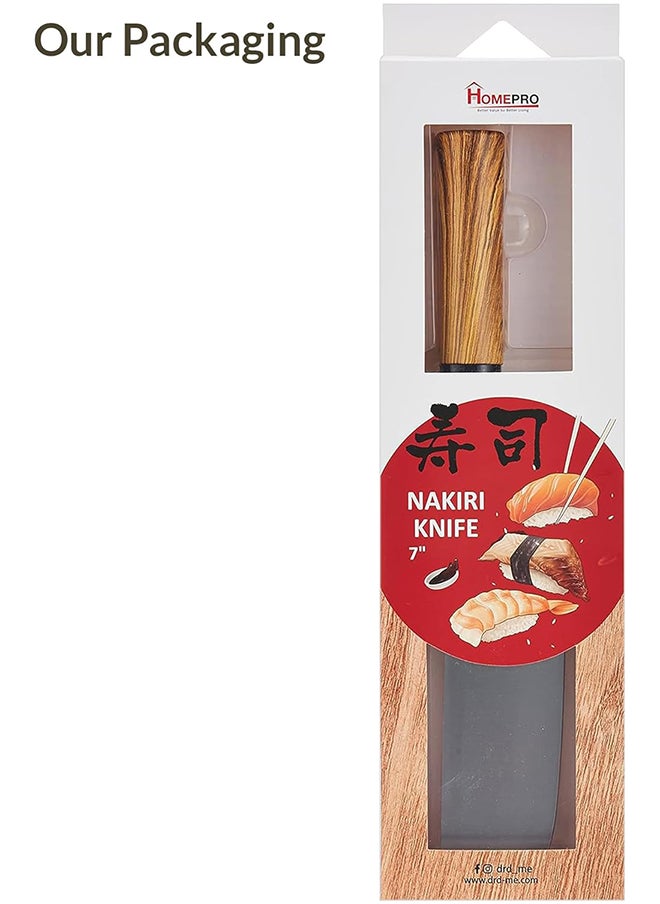 Home Pro - Homepro 7" Nakiri Knife - Precision-Crafted Stainless Steel Blade Wooden Handle Ergonomic Handle Ideal For Veggie Chopping And Slicing - Image 1