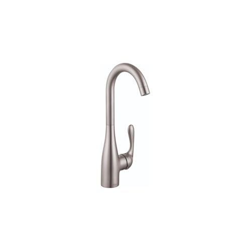 hansgrohe Allegro E Stainless Steel Bar Kitchen Faucet, Bar Sink Faucet Single Hole, Faucet for Kitchen Sink, Stainless Steel Optic 14801801 - Image 1