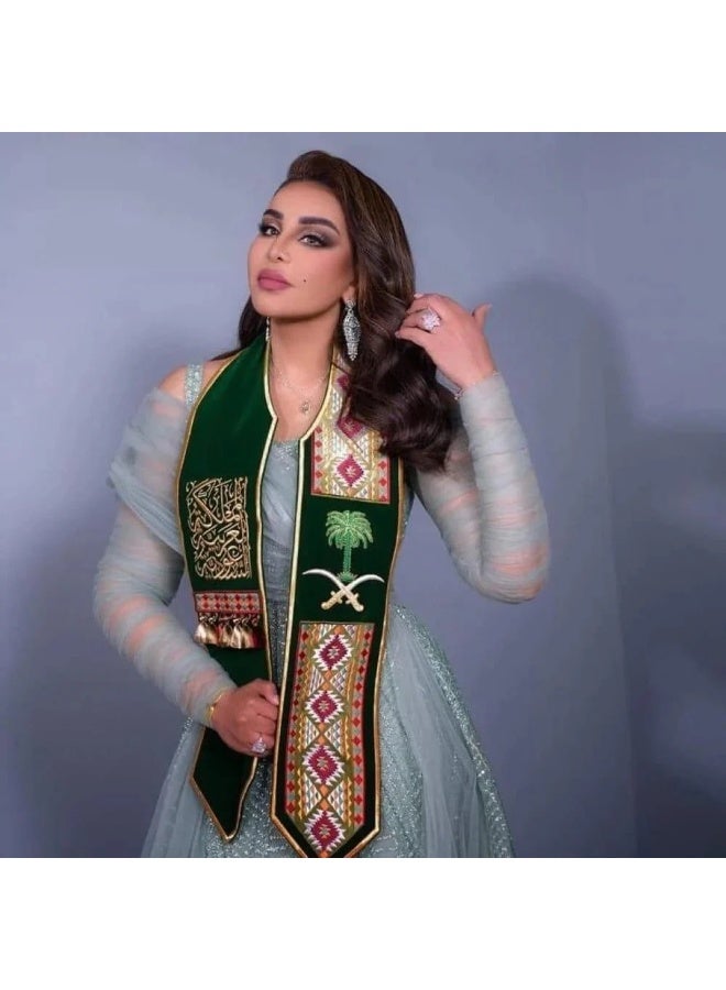 Traditional Pattern Saudi National Day Scarf - Image 3