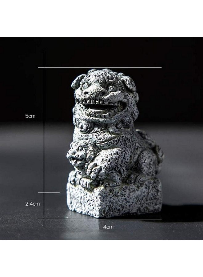 Smoothedo-Pets Fish Tank Decorations Aquarium Decoration Mini/Pair Size Ornaments Accessories Fish Hides Asian Garden FengShui Beast Dog Mini - Image 2