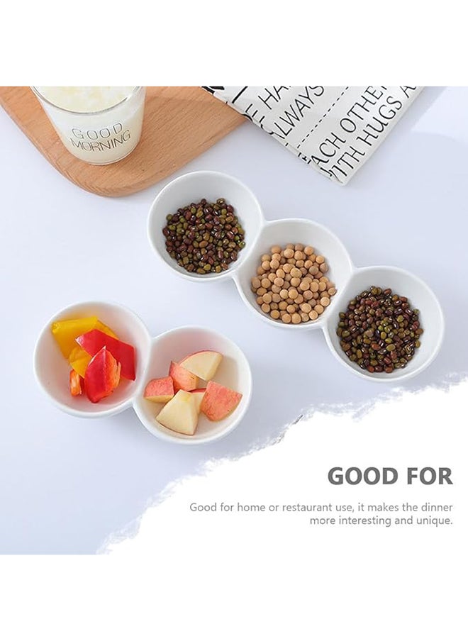 Master Gold - Multi-Use Melamine Divided Serving Dish For Nuts, Desserts And Sauces Also White, Easy To Store, Break Resistant | Break-resistant Melamine Divider Saucer (3 Sections) - Image 1