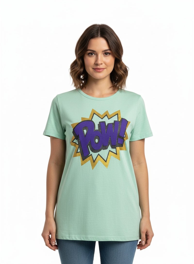 general Ladies T-shirt Blue Trend SS TA-AB21WNXTSNM142 - Image 1