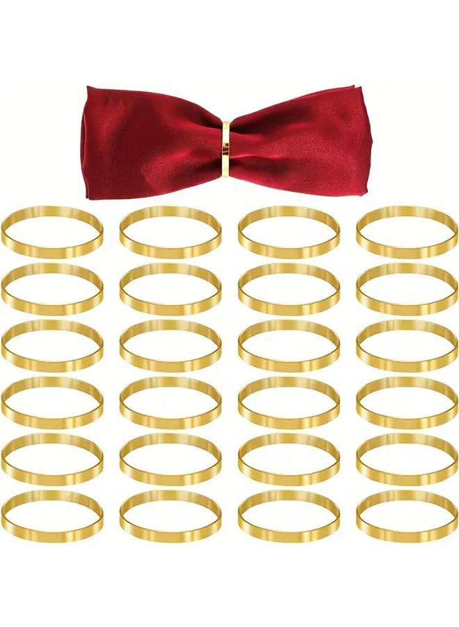 Golden Round Napkin Rings 100pcs Bulk Set Elegant Tableware For Party Home Decor - Image 1