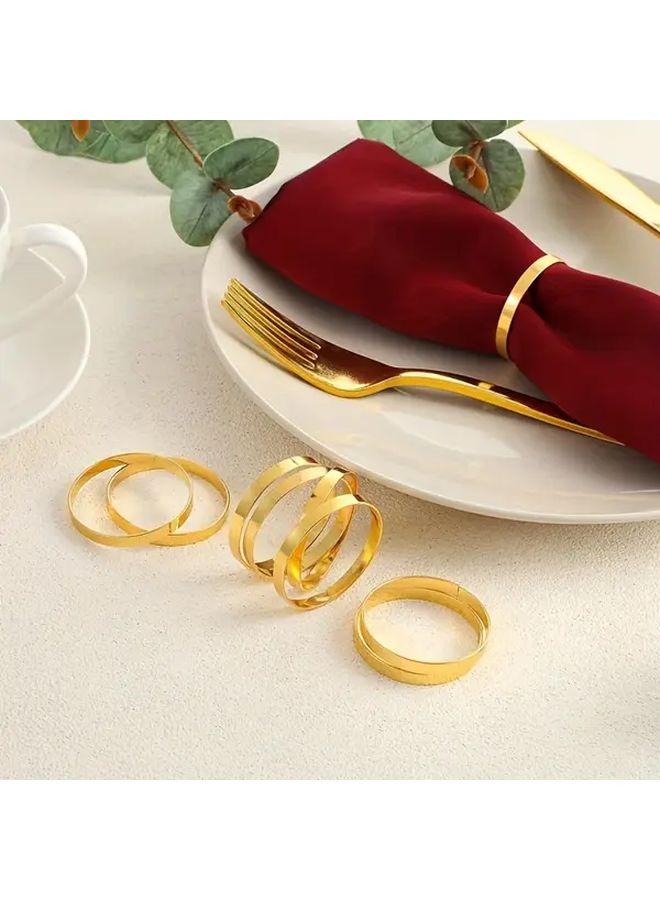 Golden Round Napkin Rings 100pcs Bulk Set Elegant Tableware For Party Home Decor - Image 2