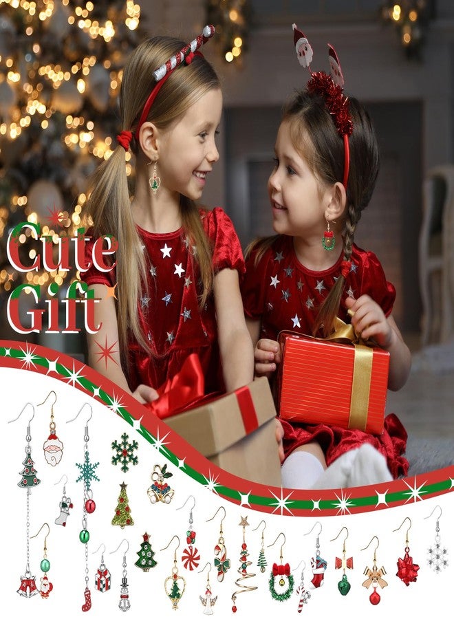 تونديامو مجموعة تونديمو من 24 زوجًا من أقراط عيد الميلاد للنساء، هدايا عيد الميلاد بالجملة، مغلفة بشكل فردي، أقراط متدلية لعيد الميلاد مع بطاقات، مجوهرات احتفالية لطيفة على شكل ندفة ثلج، شجرة عيد الميلاد، رجل الثلج، بابا نويل - Image 5