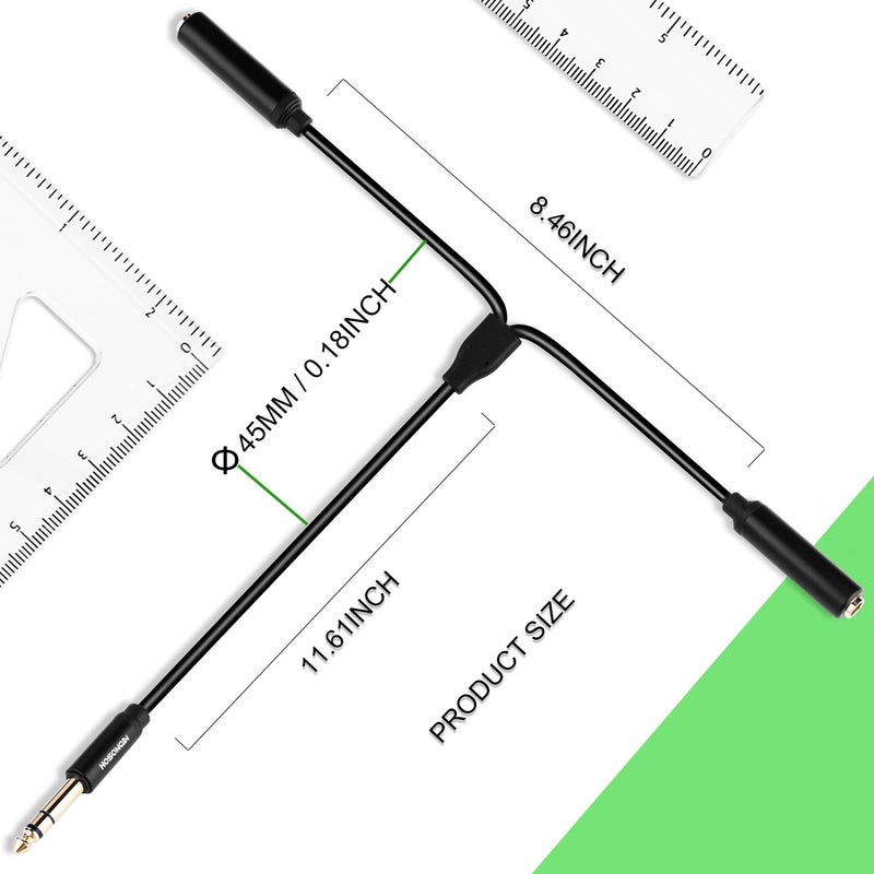 HOSONGIN 1/4" Splitter Cable, TRS to Dual 1/4" TRS Stereo Y Adapter, Gold-Plated Connectors, High-Fidelity Sound, Durable Aluminum Alloy Shell for Studio, DJ, Headphones, Live Sound Systems - 1.6Ft - Image 5