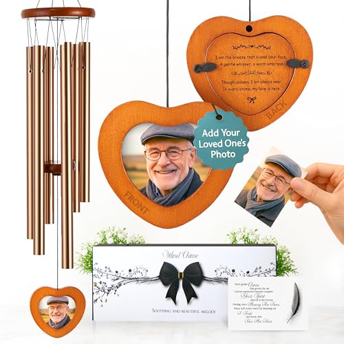 Captain Decor 32 Inch Memorial Wind Chimes Outdoor Wind Chimes for Loss of Loved One Memorial Gifts for Loss of Mom Sympathy Gifts for Mother Father Brother Sister - Image 1