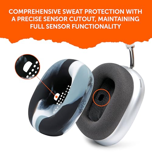 WC SweatZ Max - Patented Protective Earpad Covers for Airpods Max Made by Wicked Cushions | Sweatproof & Easily Washable | Full Earpad Sweat Protection | Marble - Image 4